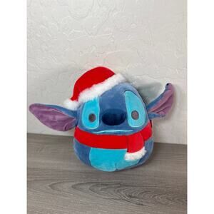 Original Squishmallows 6.5" Stitch with Santa Hat‎ & Scarf Disney Santa Stitch